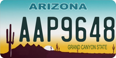 AZ license plate AAP9648