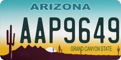 AZ license plate AAP9649