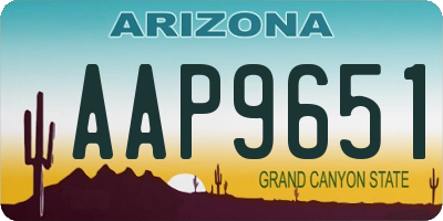 AZ license plate AAP9651