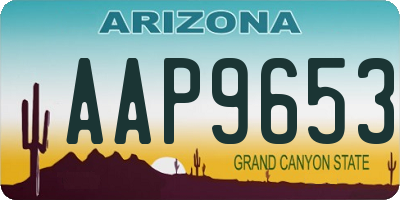 AZ license plate AAP9653