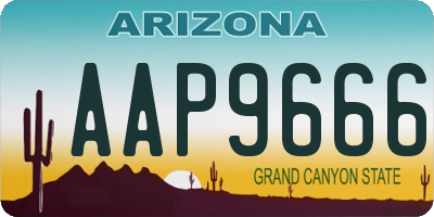AZ license plate AAP9666