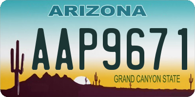 AZ license plate AAP9671