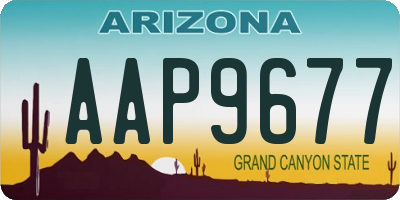 AZ license plate AAP9677