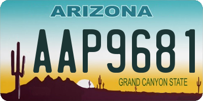 AZ license plate AAP9681