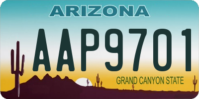 AZ license plate AAP9701