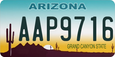 AZ license plate AAP9716