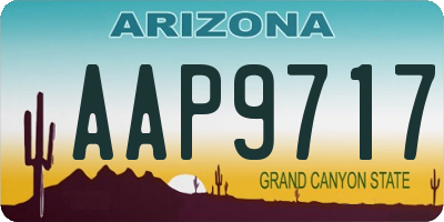 AZ license plate AAP9717