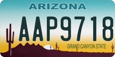 AZ license plate AAP9718