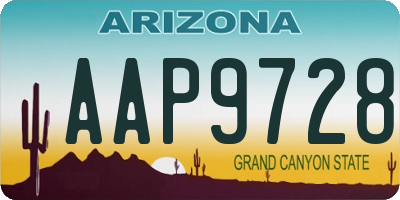 AZ license plate AAP9728