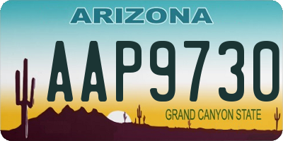 AZ license plate AAP9730