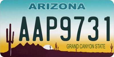 AZ license plate AAP9731