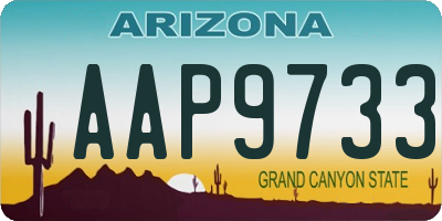 AZ license plate AAP9733