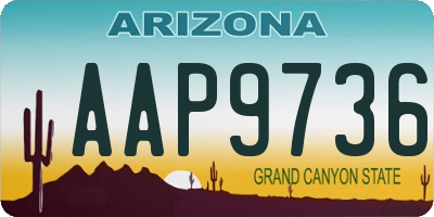 AZ license plate AAP9736