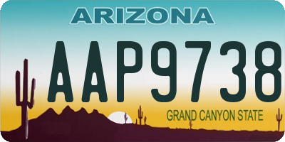 AZ license plate AAP9738