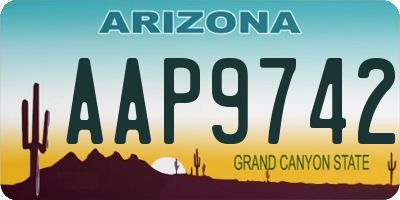AZ license plate AAP9742