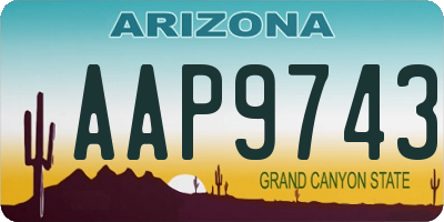 AZ license plate AAP9743