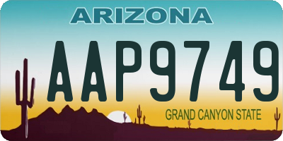 AZ license plate AAP9749