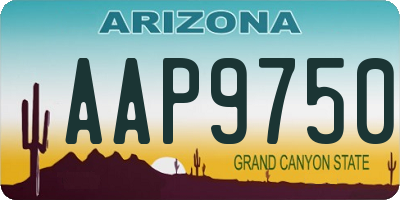 AZ license plate AAP9750