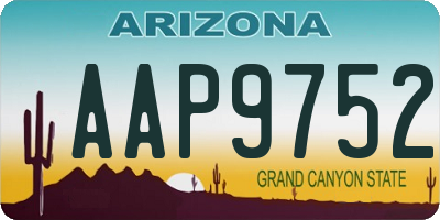 AZ license plate AAP9752