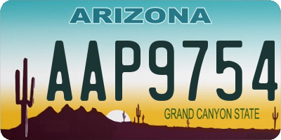 AZ license plate AAP9754