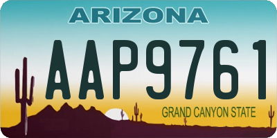 AZ license plate AAP9761