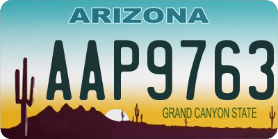 AZ license plate AAP9763