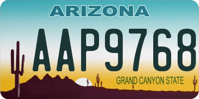 AZ license plate AAP9768