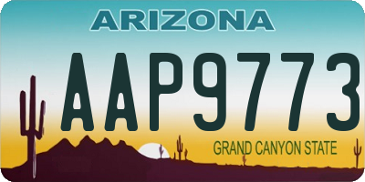 AZ license plate AAP9773