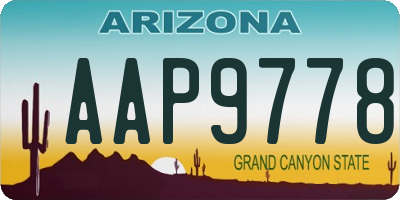 AZ license plate AAP9778