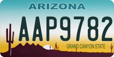 AZ license plate AAP9782