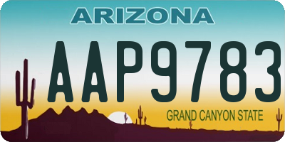 AZ license plate AAP9783