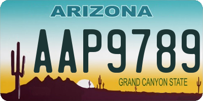 AZ license plate AAP9789