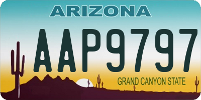 AZ license plate AAP9797