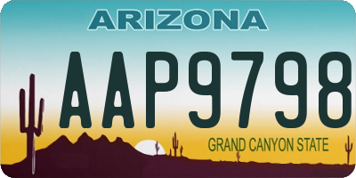 AZ license plate AAP9798