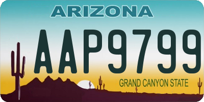 AZ license plate AAP9799