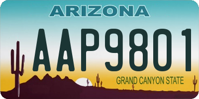 AZ license plate AAP9801