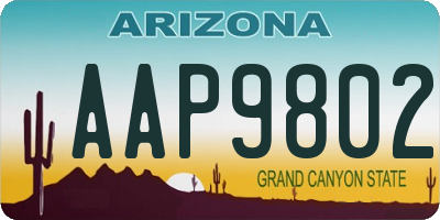 AZ license plate AAP9802