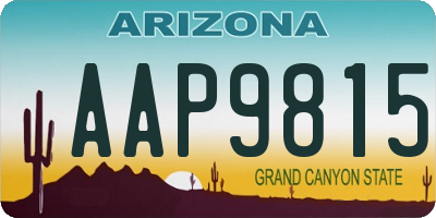 AZ license plate AAP9815