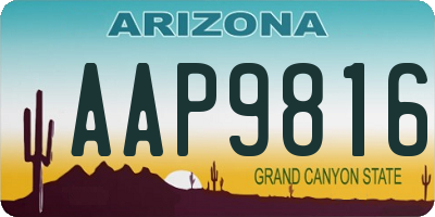 AZ license plate AAP9816