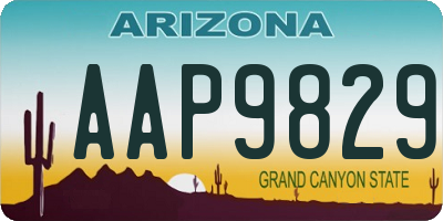 AZ license plate AAP9829