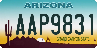 AZ license plate AAP9831