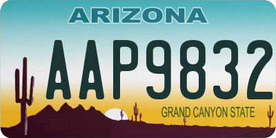 AZ license plate AAP9832