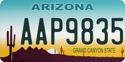 AZ license plate AAP9835