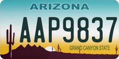 AZ license plate AAP9837