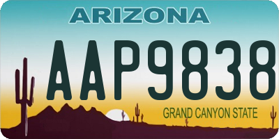 AZ license plate AAP9838