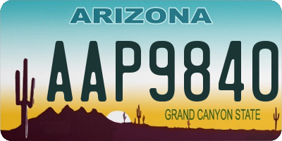 AZ license plate AAP9840