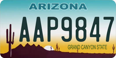 AZ license plate AAP9847