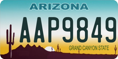 AZ license plate AAP9849