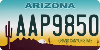AZ license plate AAP9850