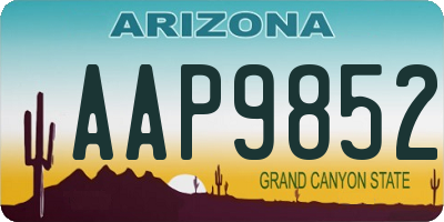 AZ license plate AAP9852